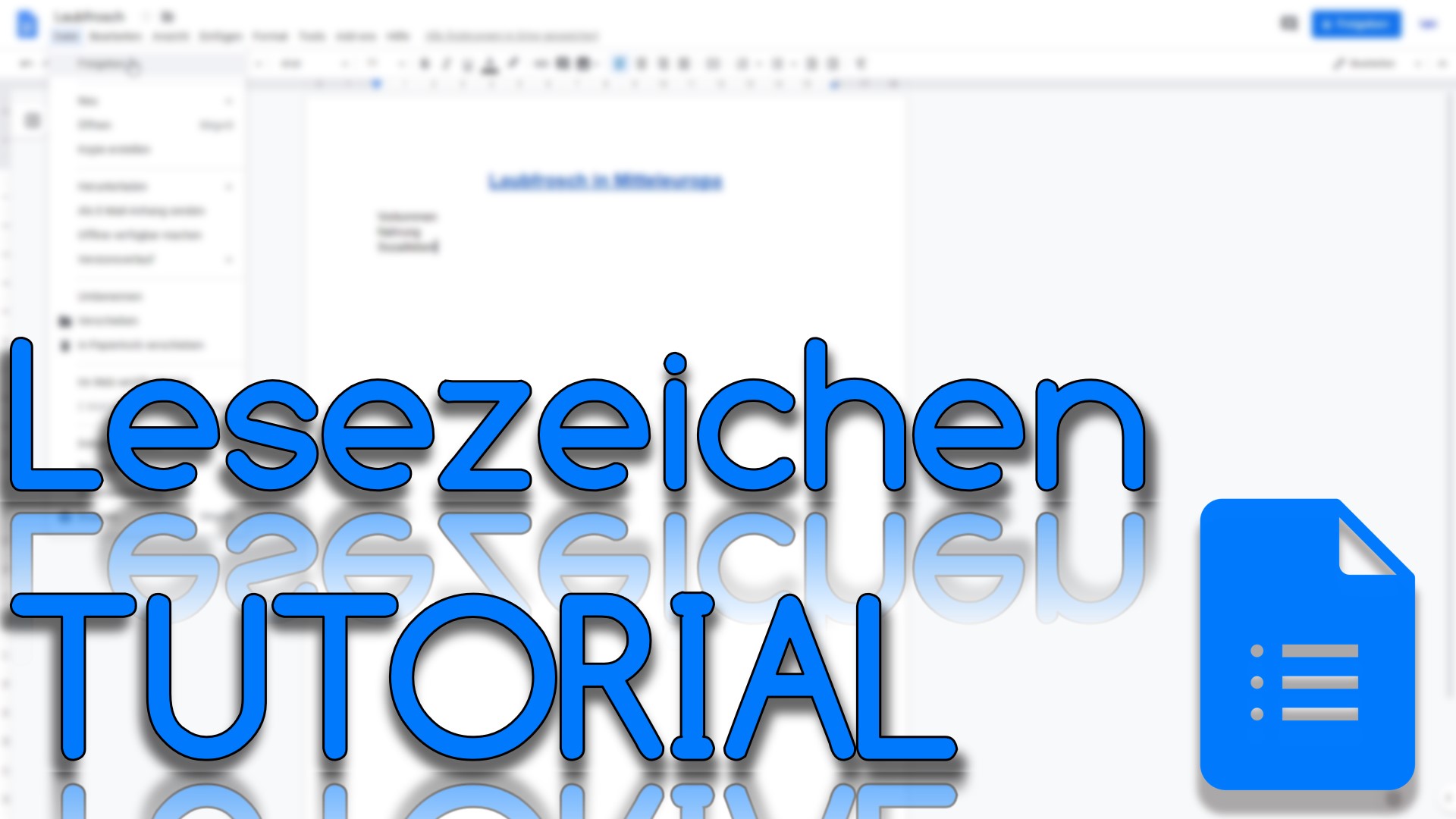 Lesezeichen in Google Docs (Video Thumbnail!)