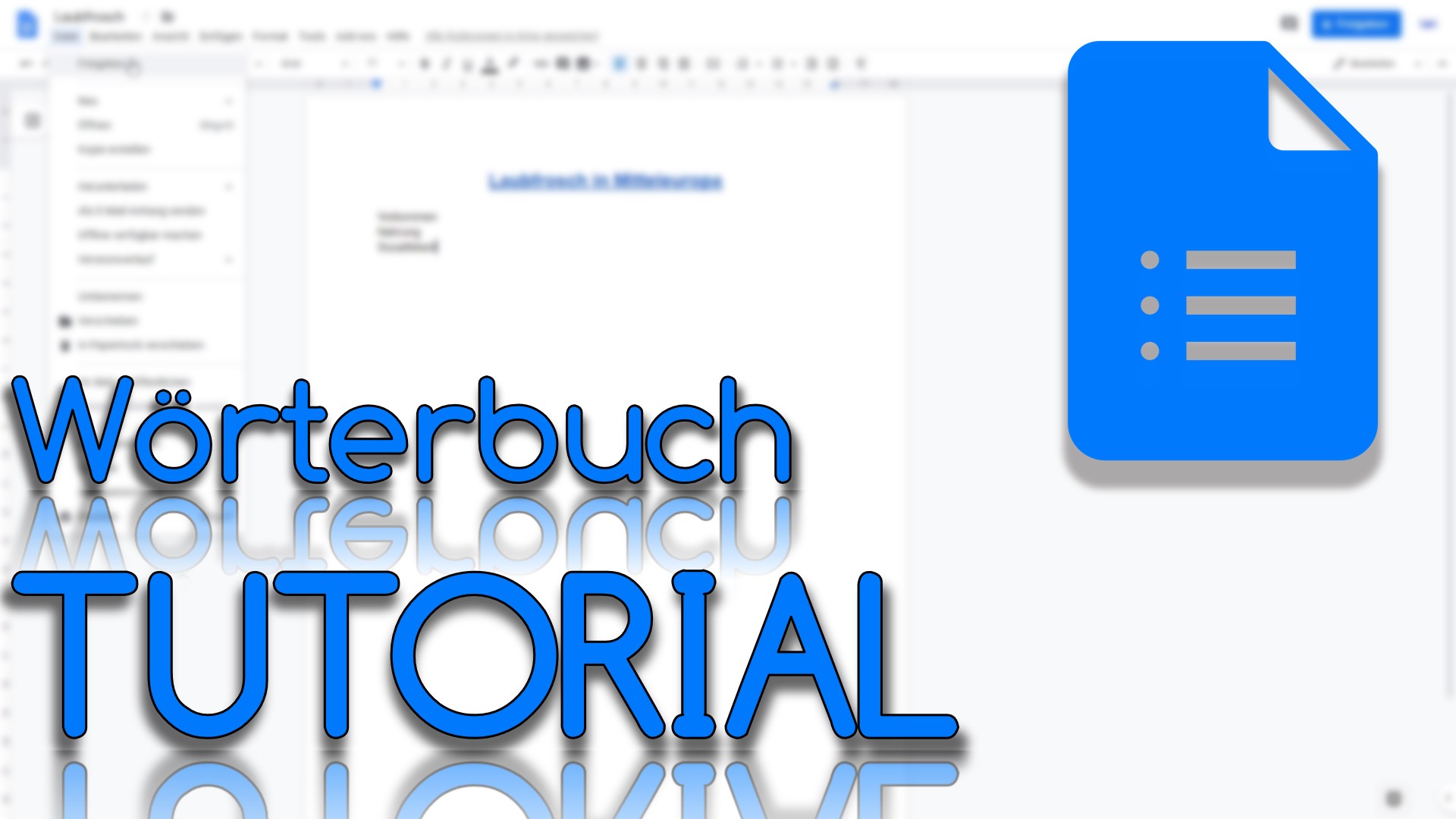 Wörterbuch in Google Docs (Video Thumbnail!)