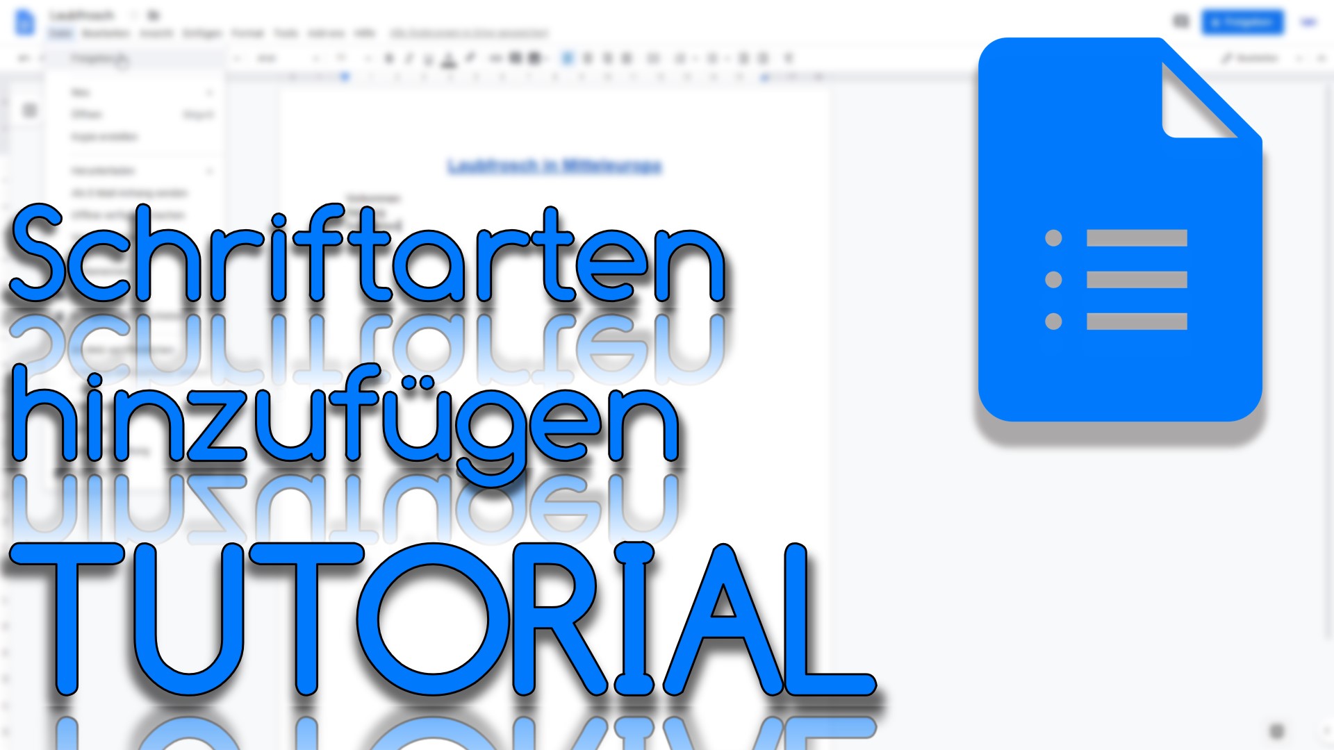 Schriftarten hinzufügen in Google Docs (Video Thumbnail!)