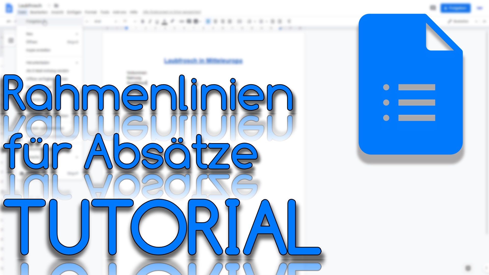 Rahmenlinien für Absätze in Google Docs (Video Thumbnail!)