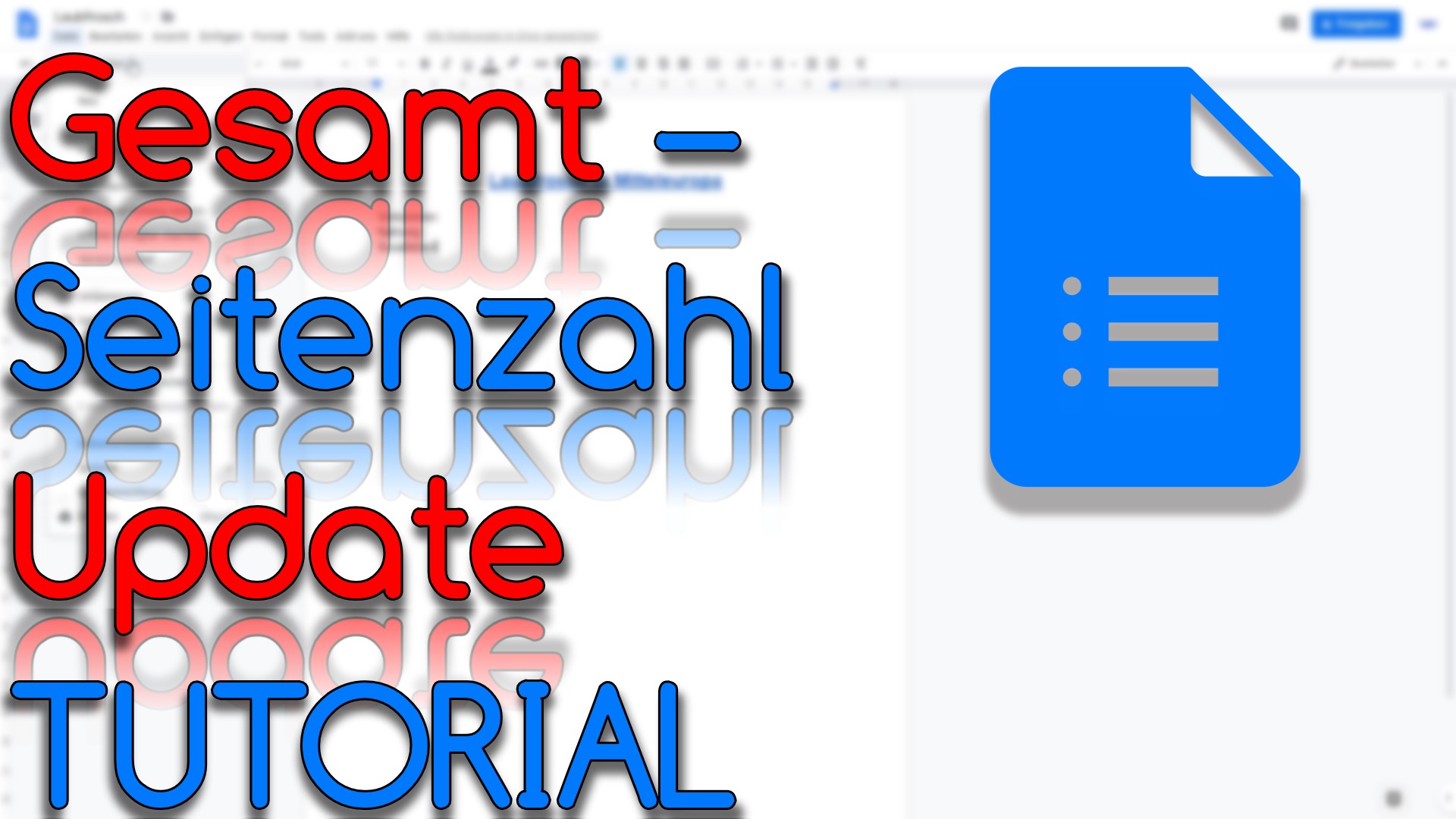 Gesamtseitenzahl in Google Docs einfügen (Video Thumbnail!)