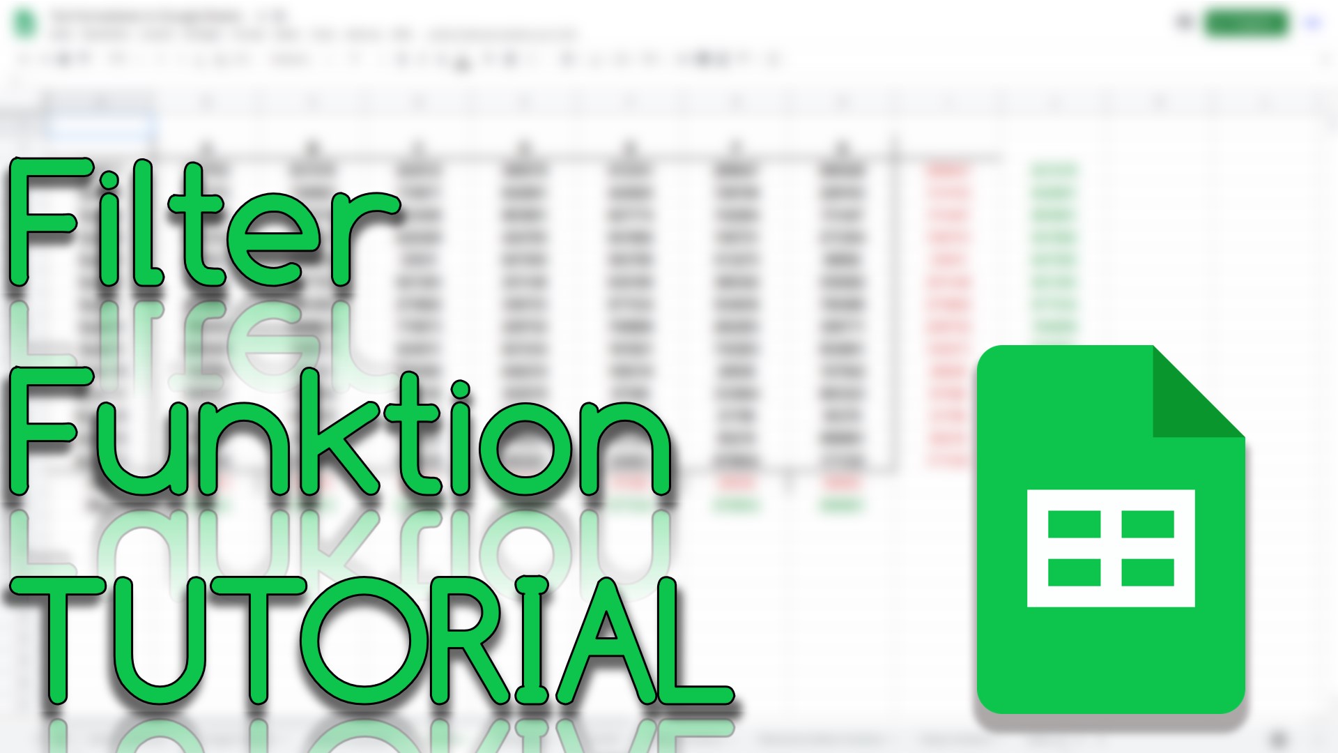 Filter Funktion in Google Sheets (Video Thumbnail!)