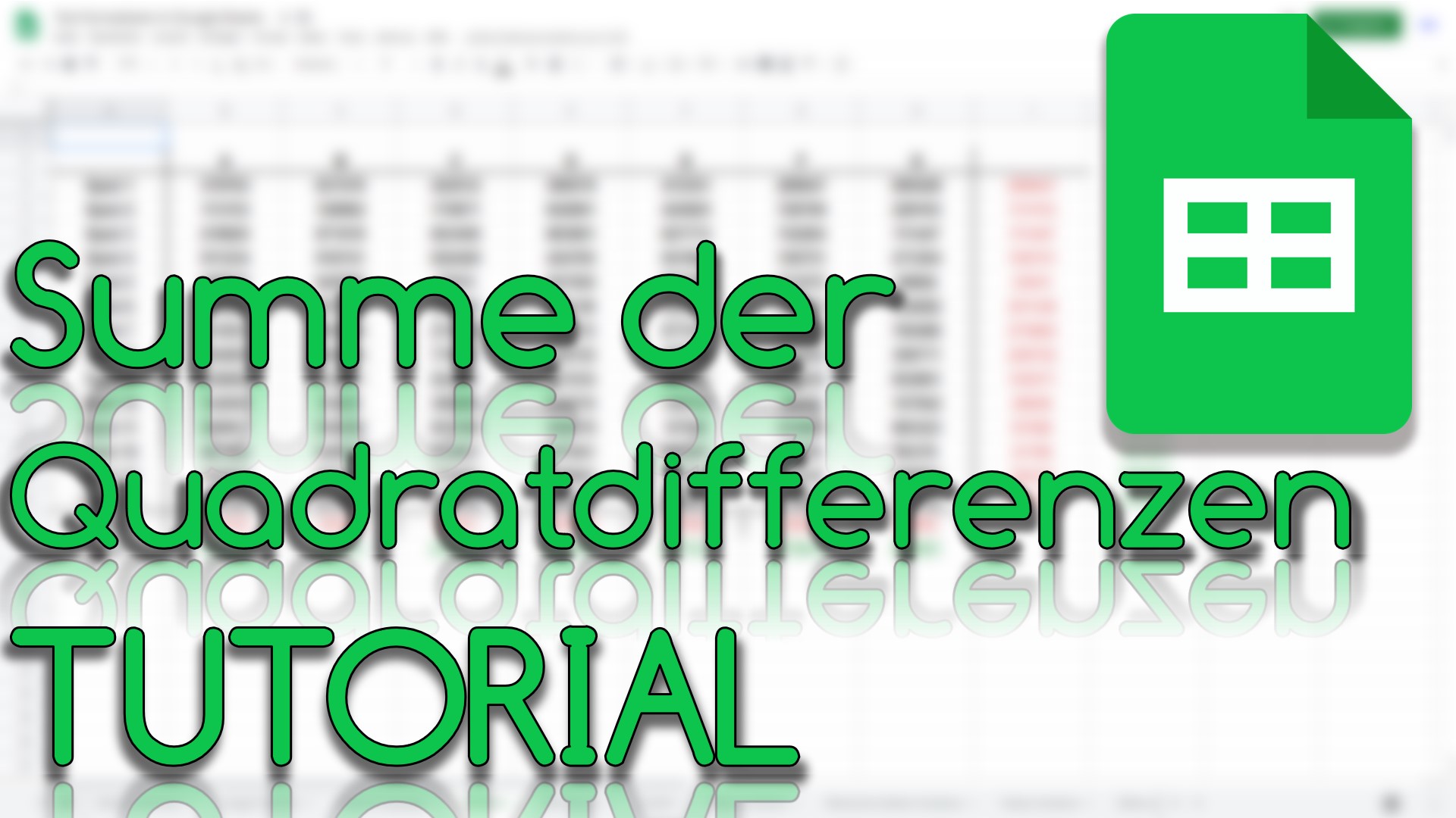 Summe der Quadratdifferenzen berechnen in Google Sheets (Video Thumbnail!)