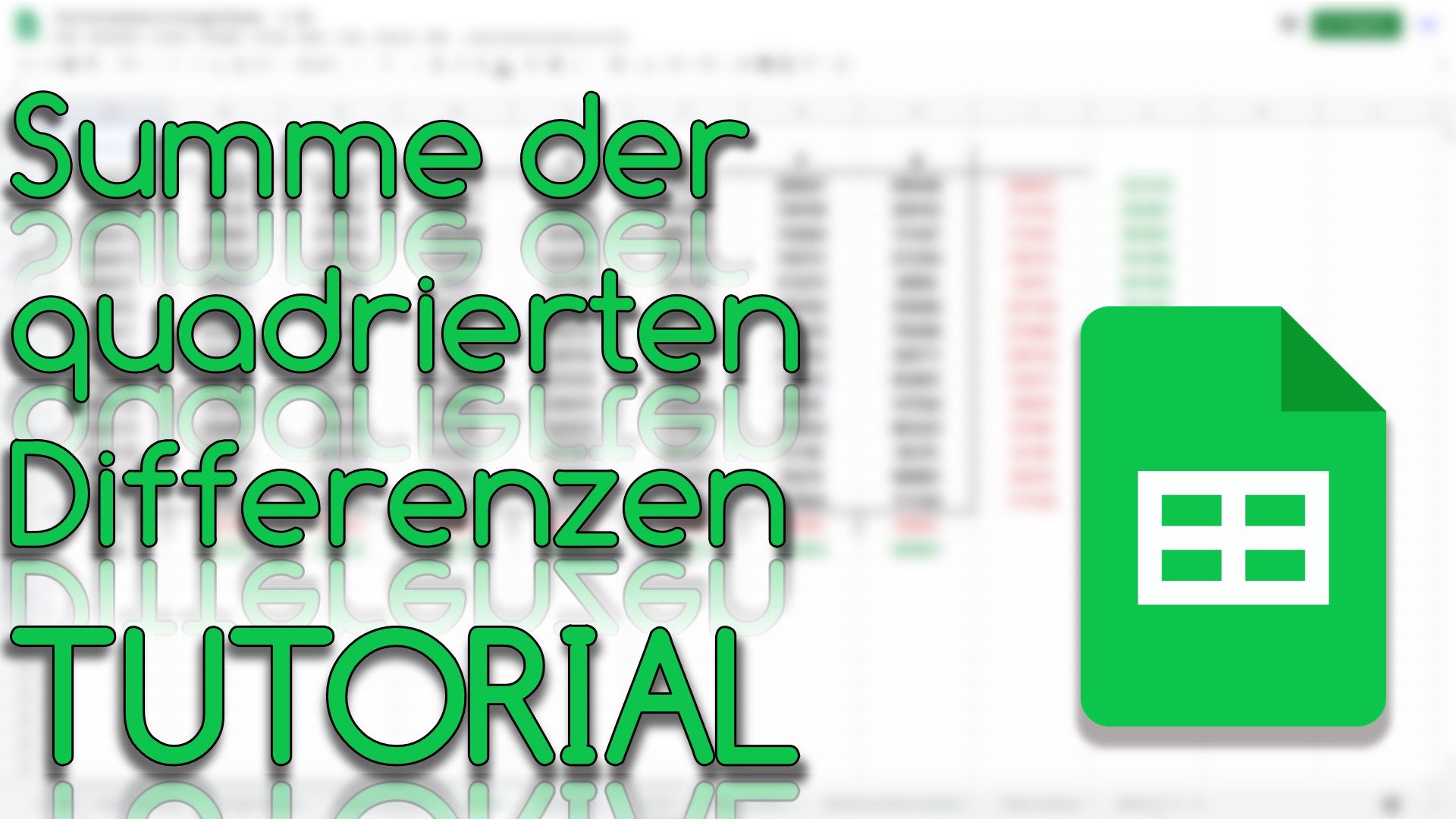 Summe der quadrierten Differenzen berechnen in Google Sheets (Video Thumbnail!)