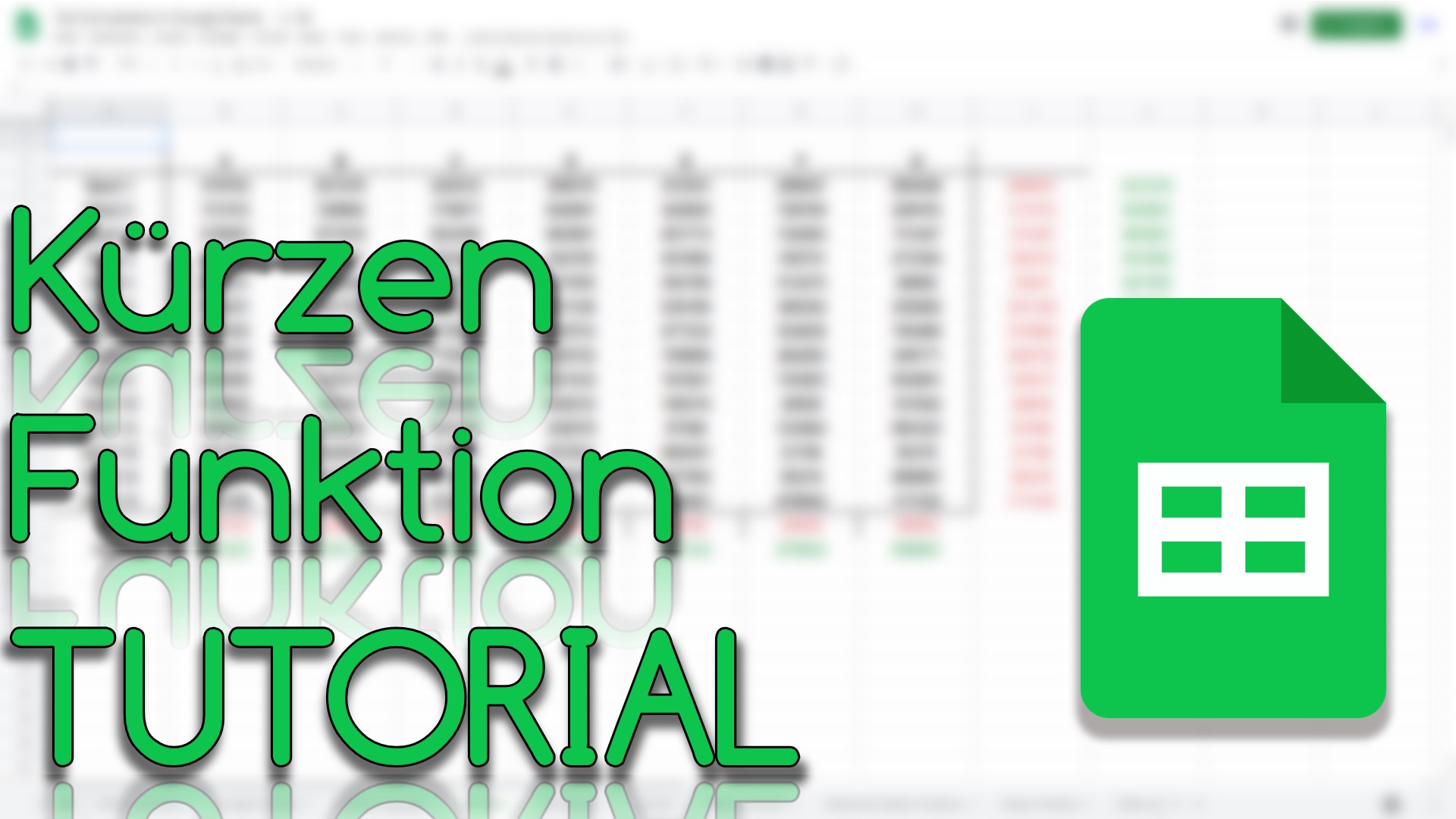 Kürzen Funktion in Google Sheets (Video Thumbnail!)