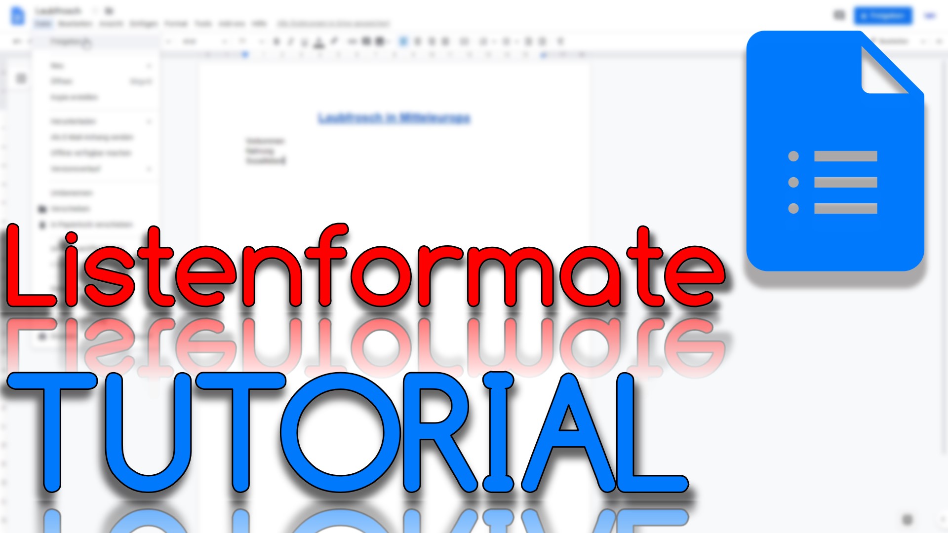 Listenformate in Google Docs (Video Thumbnail!)