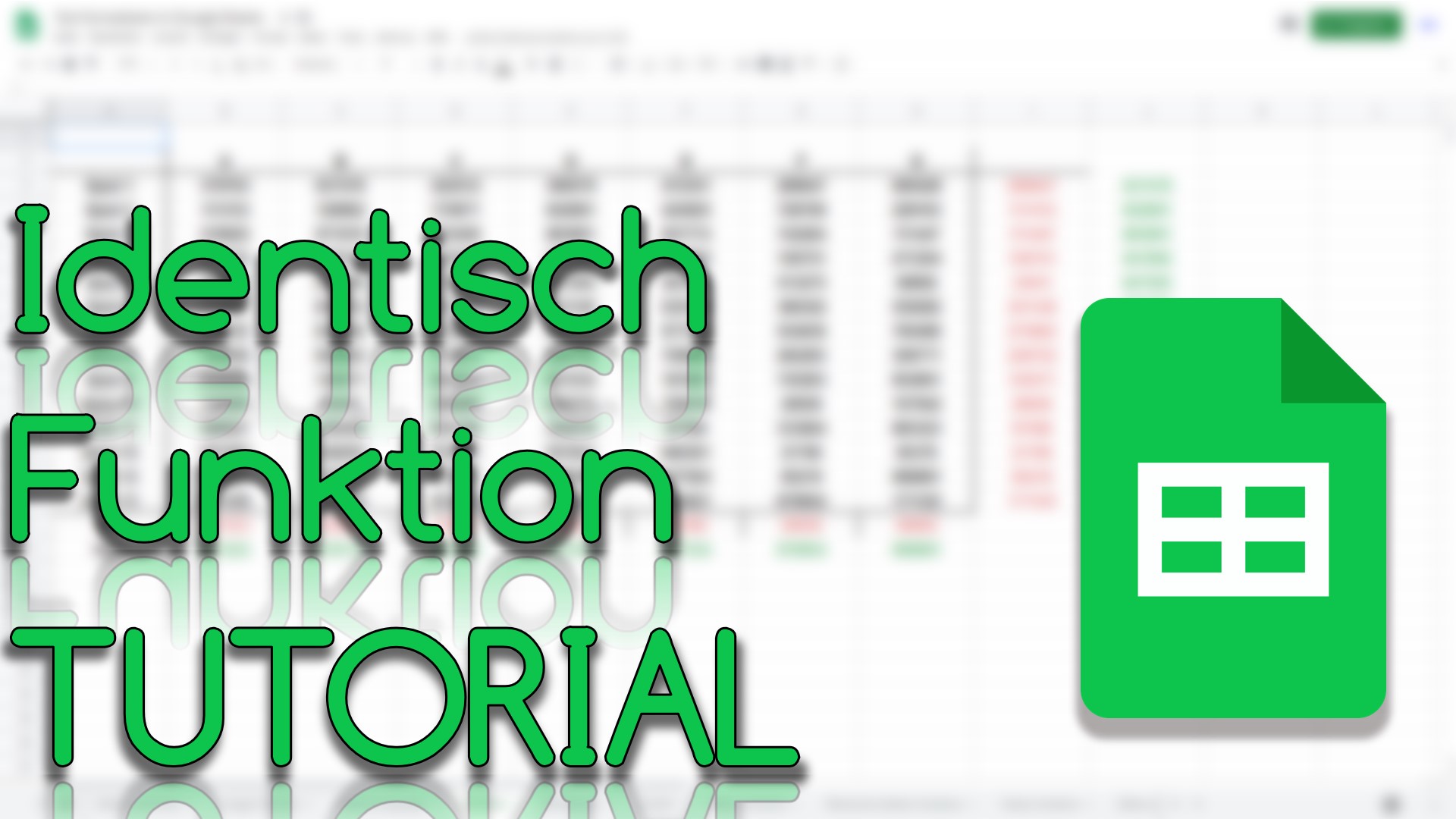 Identisch Funktion in Google Sheets (Video Thumbnail!)