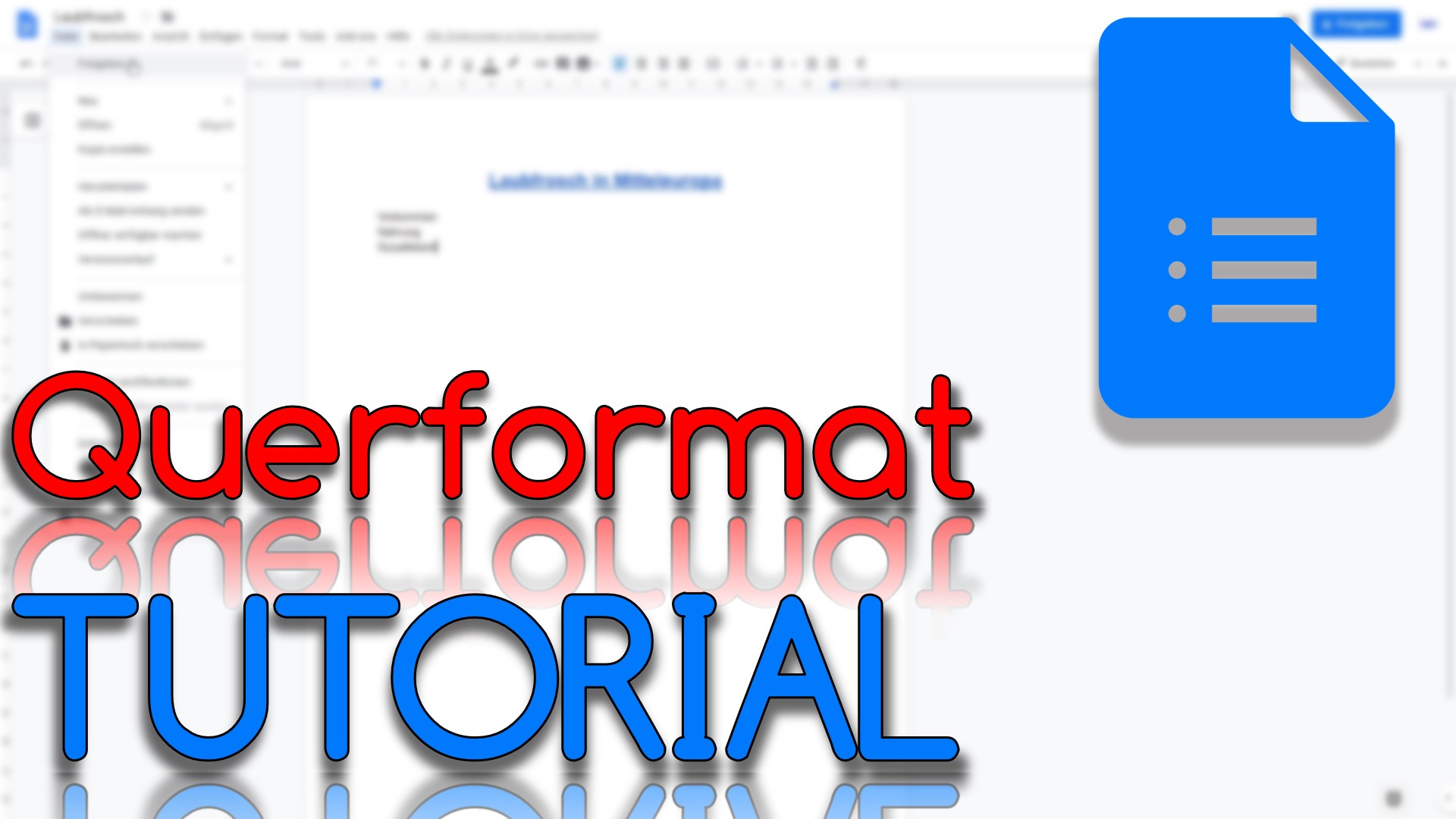 Querformat in Google Docs (Video Thumbnail!)