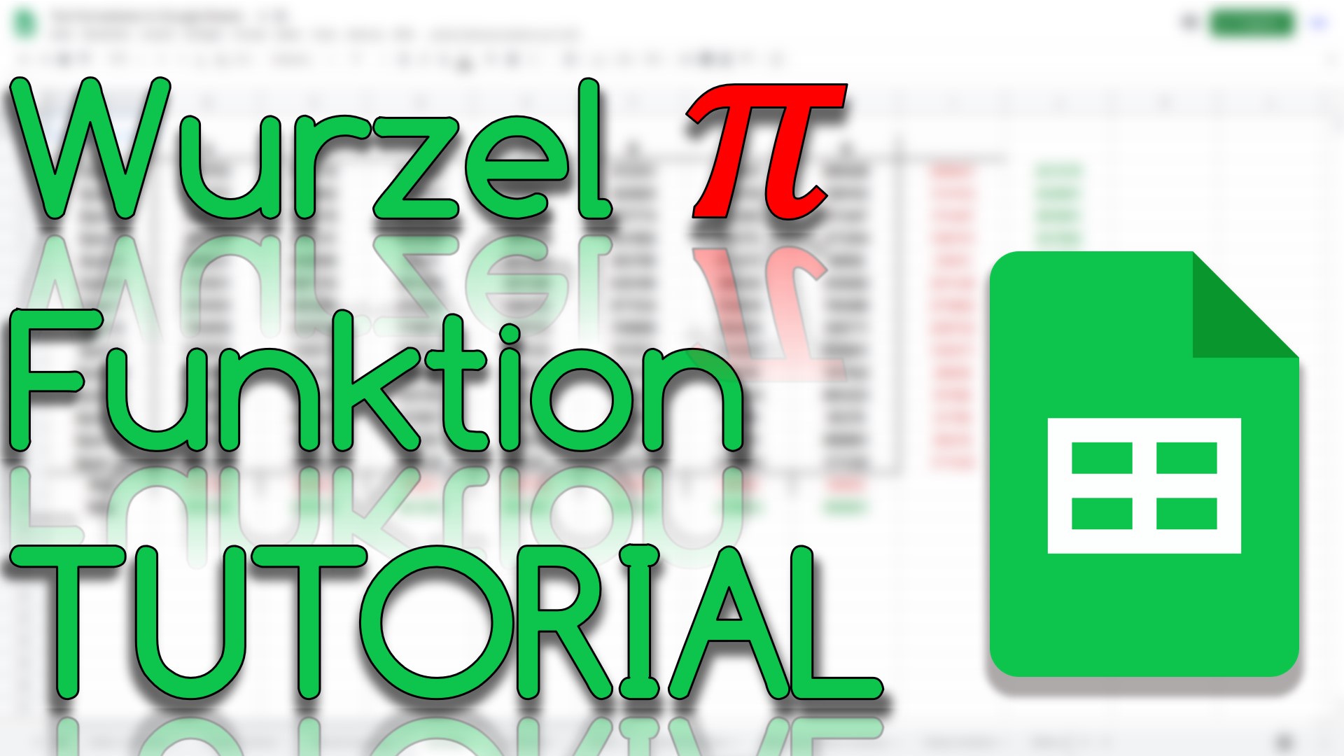 Wurzel Pi Funktion in Google Sheets (Video Thumbnail!)