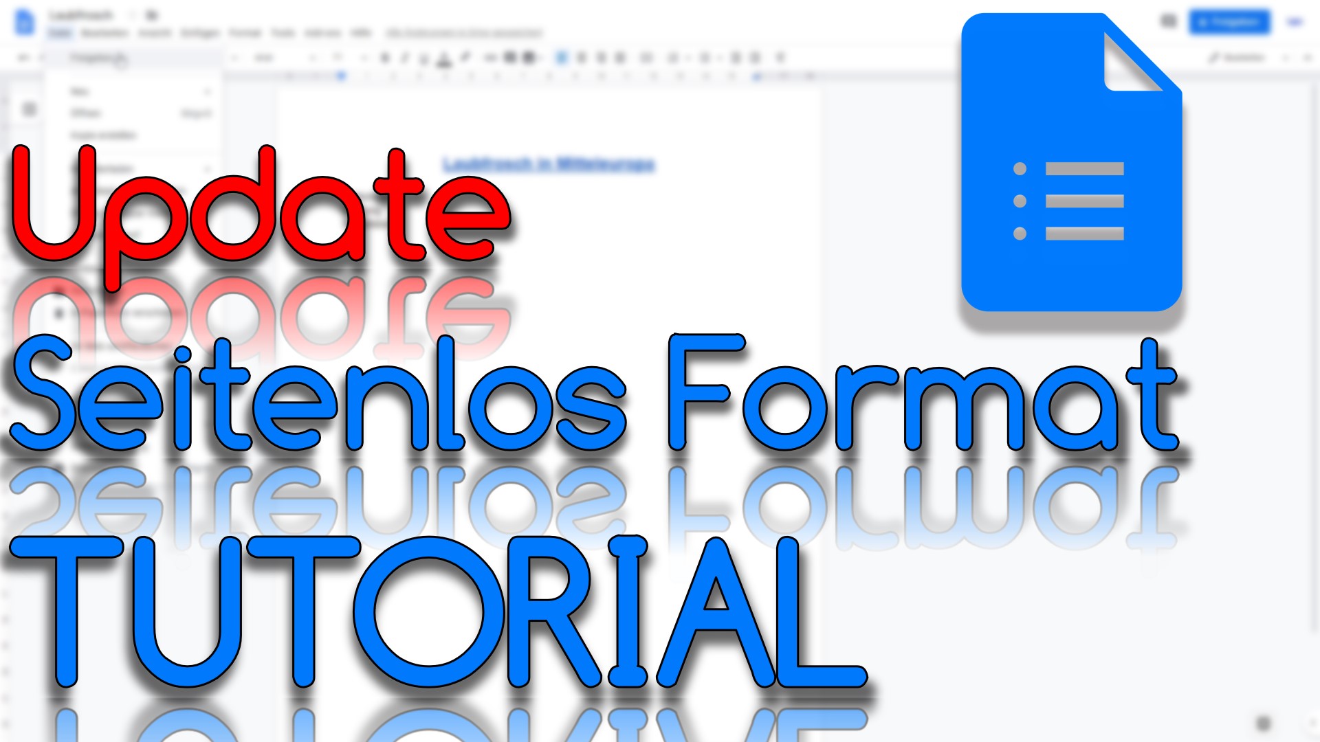 Seitenlosformat aktivieren - Update in Google Docs (Video Thumbnail!)