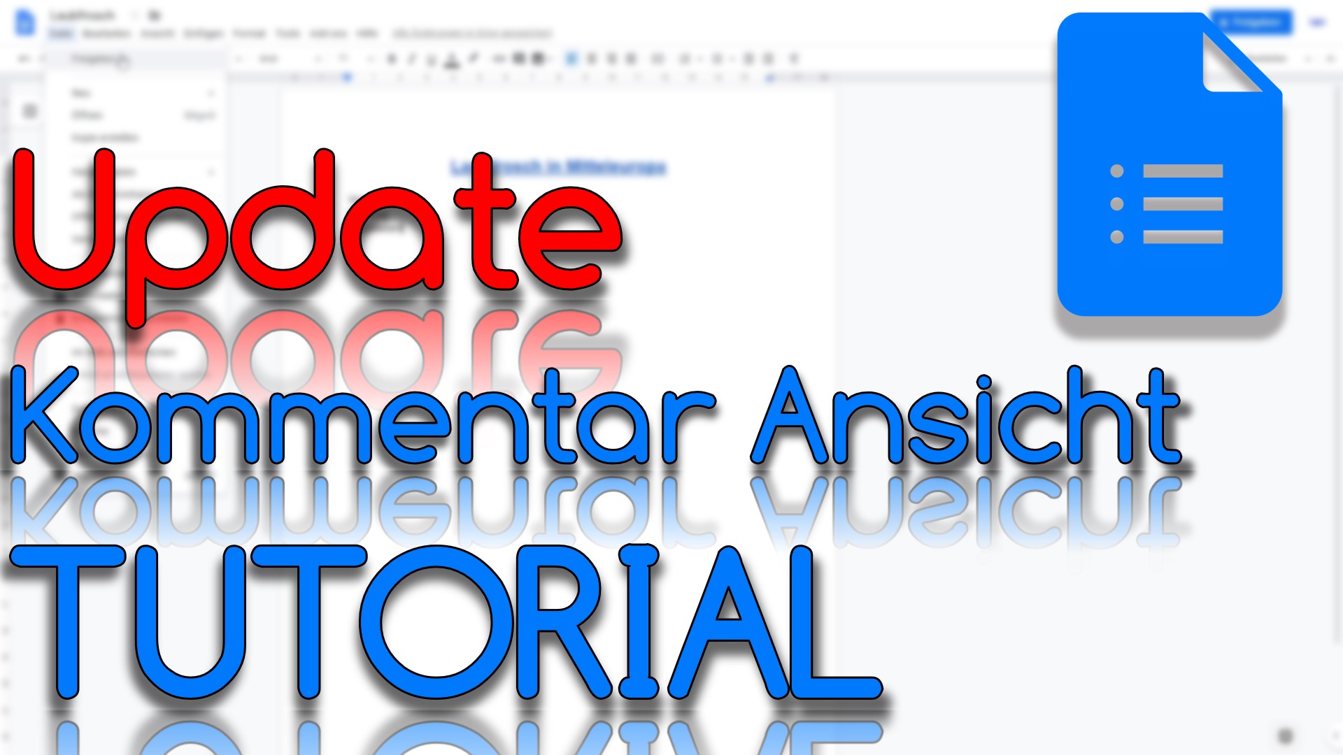 Update für Kommentar Ansicht in Google Docs (Video Thumbnail!)