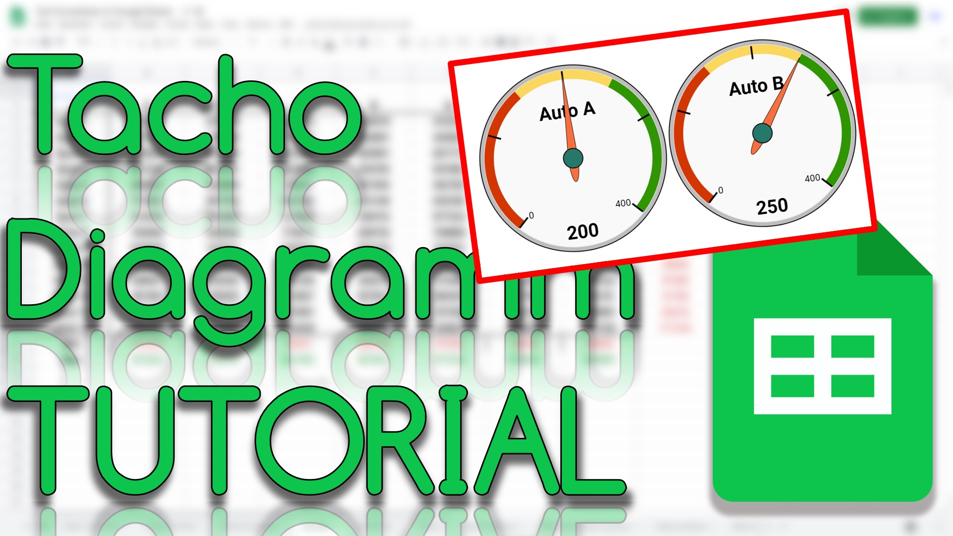 Tachometer Diagramm in Google Sheets (Video Thumbnail!)