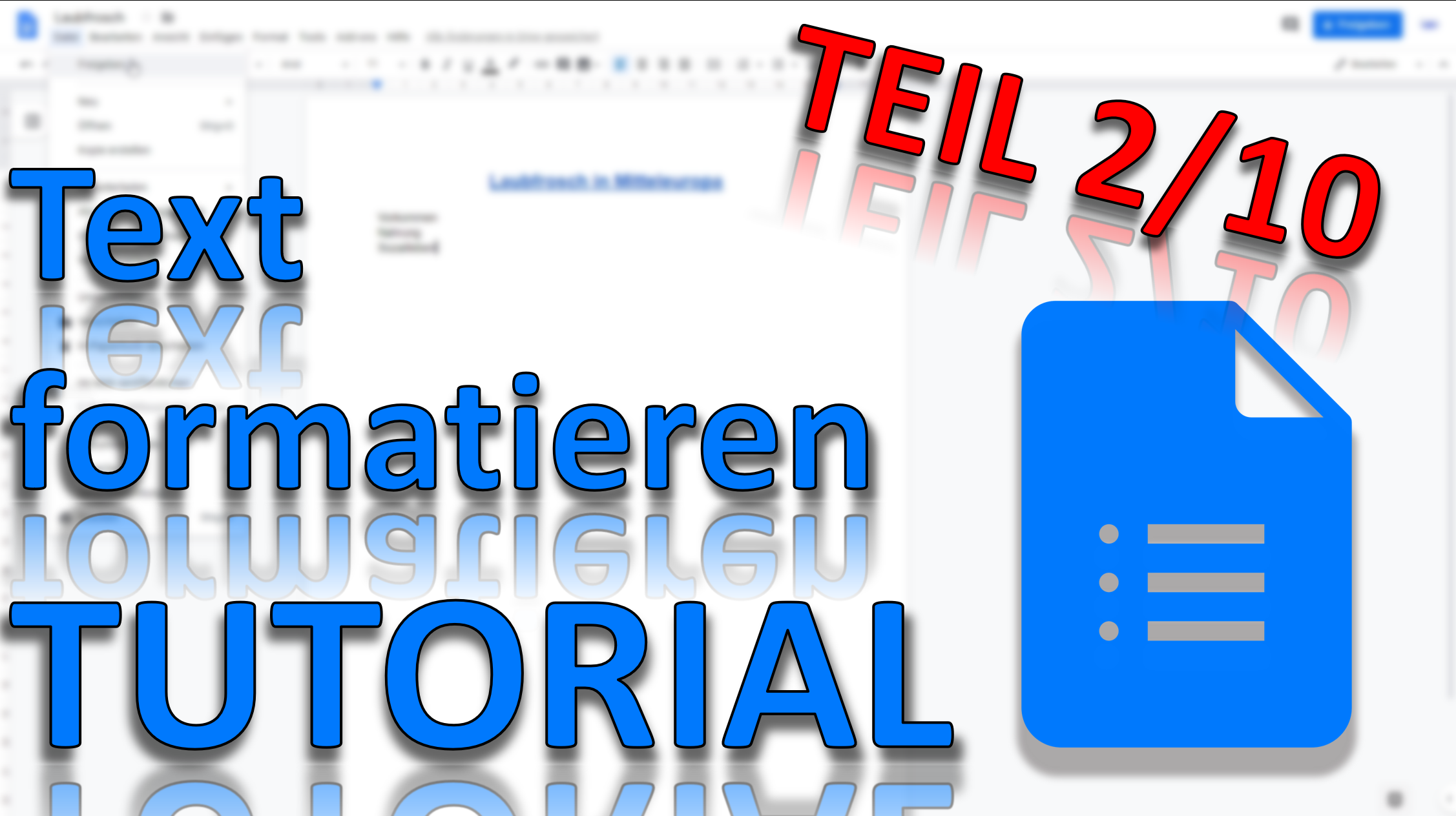 Vom Anfänger zum Profi - Teil 2/10 - in Google Docs (Video Thumbnail!)