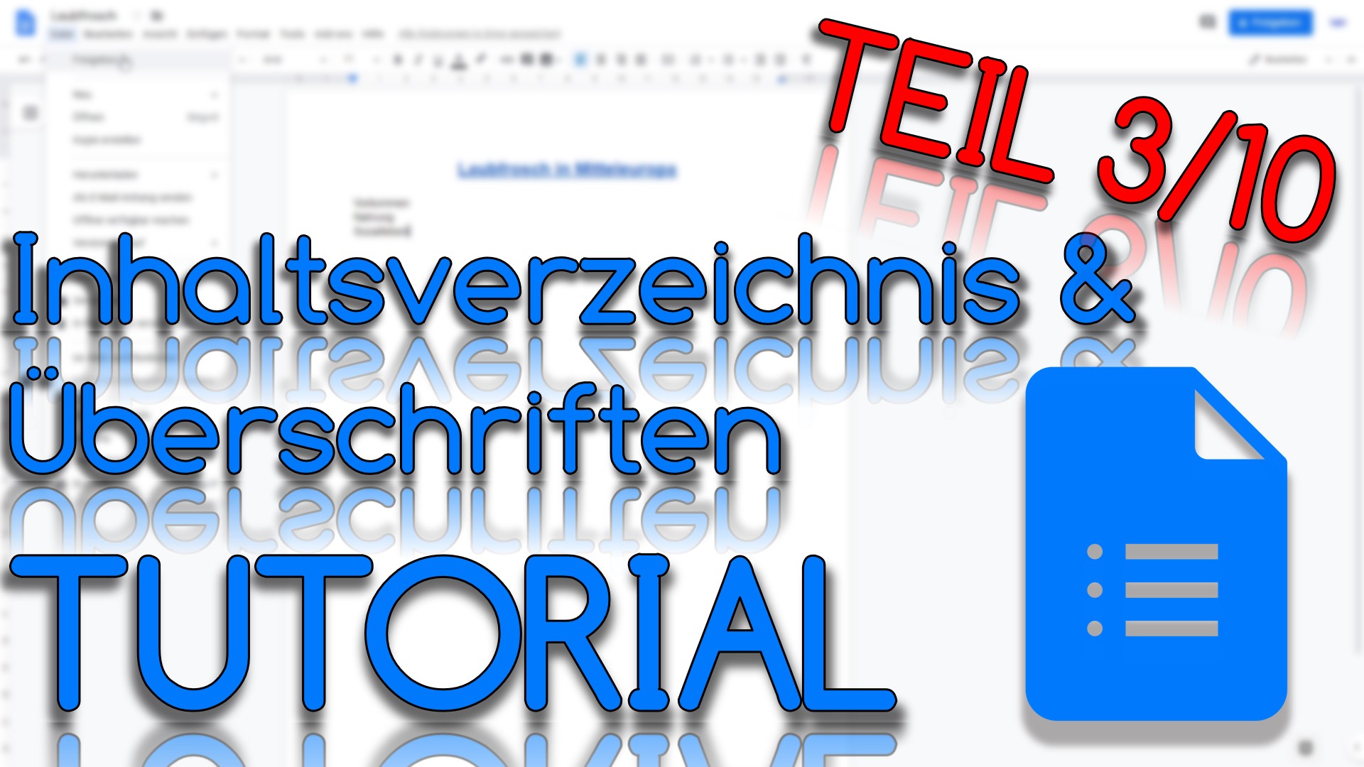 Vom Anfänger zum Profi - Teil 3/10 - in Google Docs (Video Thumbnail!)